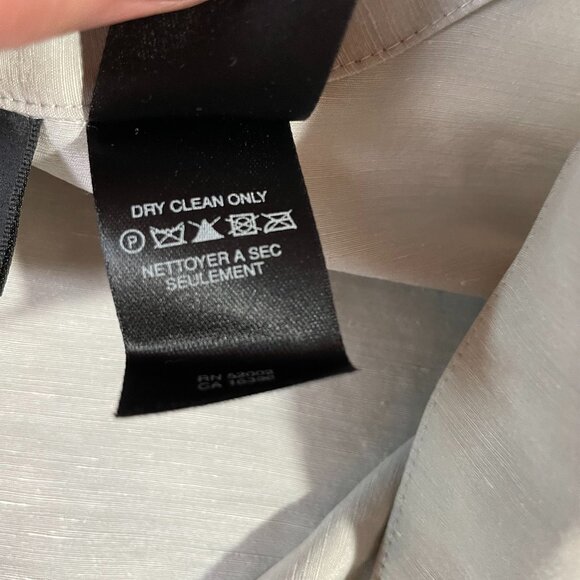 Liz Claiborne Silk Linen Tunic Blouse Size 14 Moss Gray Green Long Sleeve - Picture 12 of 12